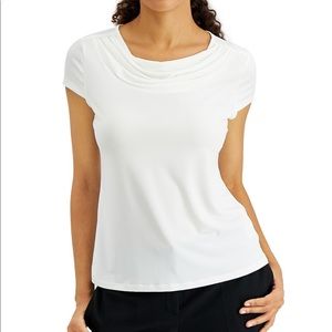 NWT Kasper Cowl Neck Short Sleeve Blouse - 2X